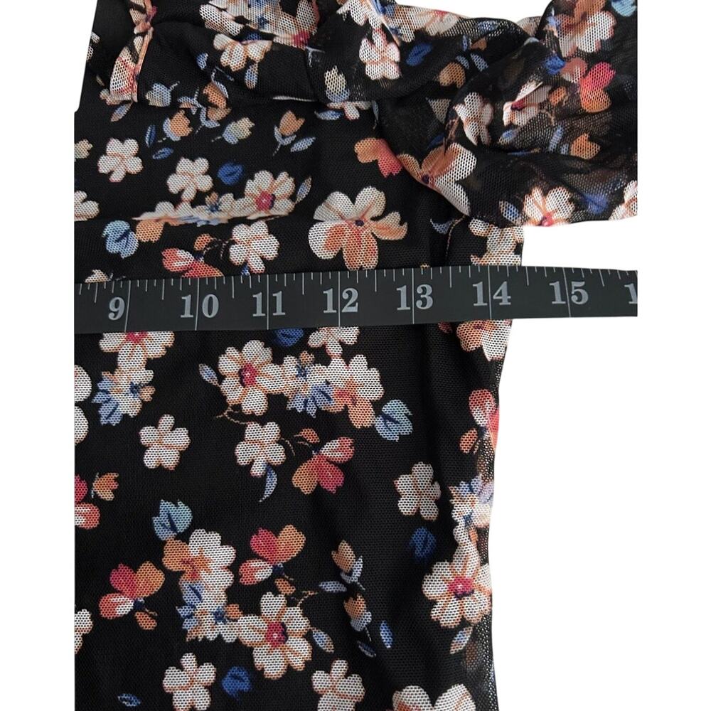 NWT Crown of Hearts Long Sleeve Girl’s 2pc Black Floral Skirt Set-Medium - Picture 10 of 12